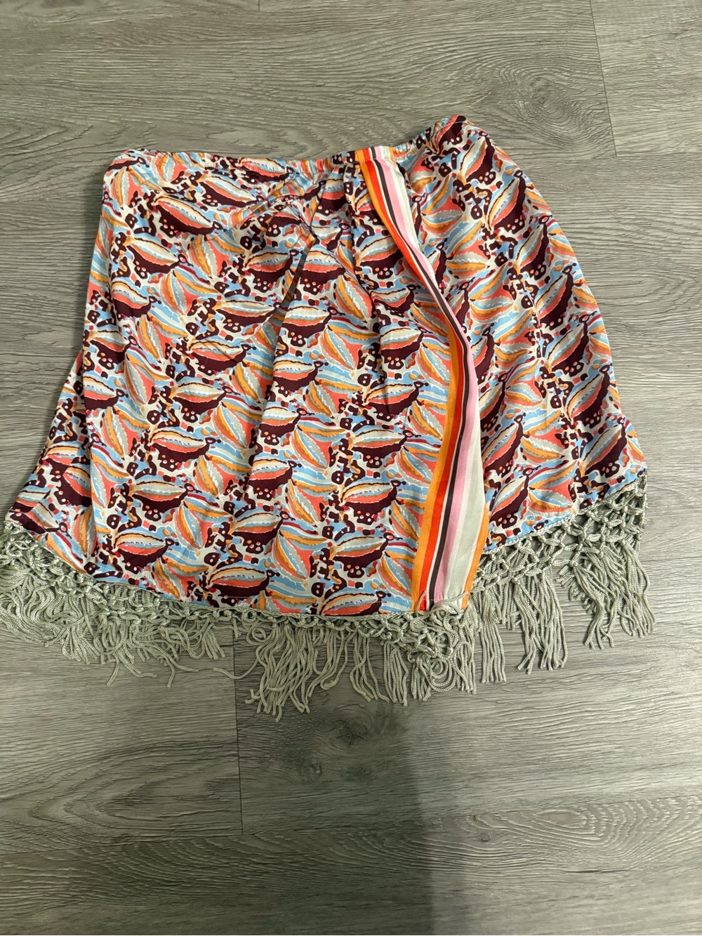 Anthropologie Multicolor Printed Fringe Sarong
